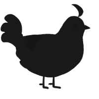 A sable chicken with a double-lace pattern