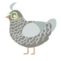 A ash and silver chicken with a lace pattern