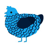 A sky and tumblr chicken with a lace pattern