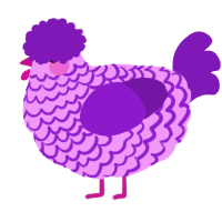 A lavender and violet chicken with a lace pattern