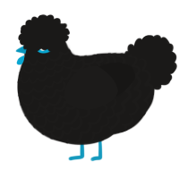 A sable chicken with a lace pattern