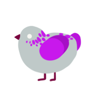 (unnamed), a silver and amethyst chicken with a neck-speckle pattern