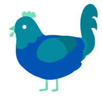 A ultramarine and sea chicken with a head pattern