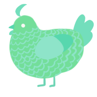 A spring and mint chicken with a lace pattern