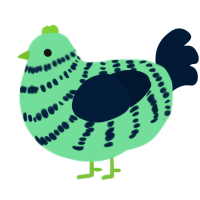 A spring and tumblr chicken with a bar pattern