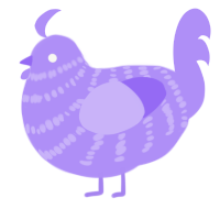 A lilac chicken with a bar pattern