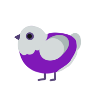 (unnamed), a violet and silver chicken with a head pattern