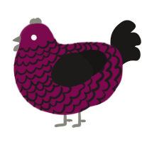 A wine and sable chicken with a lace pattern