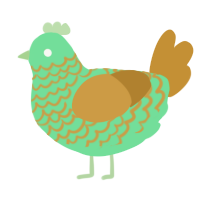 A spring and gold chicken with a lace pattern