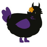 A black and overcast chicken with a neck-band pattern