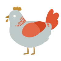 A silver and vermilion chicken with a neck-band pattern