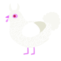 A white chicken with a double-lace pattern