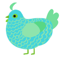 A aqua and spring chicken with a lace pattern