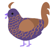 A overcast and brown chicken with a lace pattern
