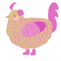 A beige and orchid chicken with a lace pattern