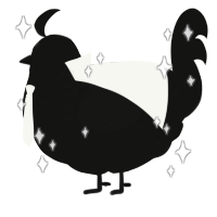 A black chicken with a half-lace pattern