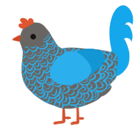 A grey and sky chicken with a double-lace pattern