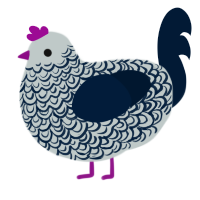 A silver and tumblr chicken with a double-lace pattern
