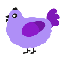 A lilac and violet chicken