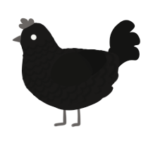 A sable and black chicken with a lace pattern