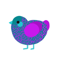 (unnamed), a teal and amethyst chicken with a double-lace pattern