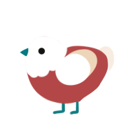 A red and cream chicken with a head pattern