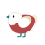 A red and cream chicken with a head pattern