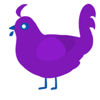 A violet chicken