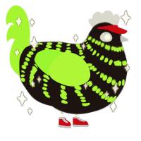 A sable and grass chicken with a bar pattern