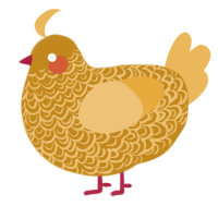 A ochre and honey chicken with a double-lace pattern