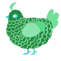 A viridian and spring chicken with a lace pattern