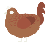 A brown and russet chicken with a half-lace pattern