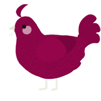 A maroon chicken with a double-lace pattern
