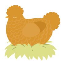A orange chicken with a lace pattern