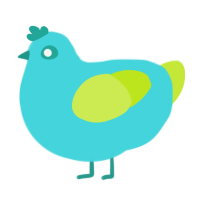 A aqua and lime chicken