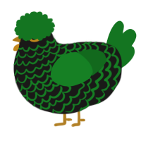 A sable and leaf chicken with a lace pattern