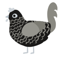 A sable and ash chicken with a lace pattern