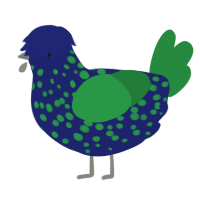 (unnamed), a navy and viridian chicken with a speckle pattern