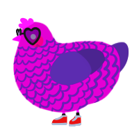 A plum and overcast chicken with a lace pattern