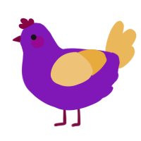 Viola, a violet and honey chicken