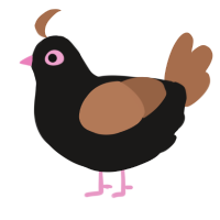 A sable and brown chicken