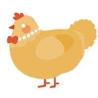 A honey chicken with a head pattern