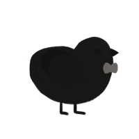 A sable and black chicken with a double-lace pattern