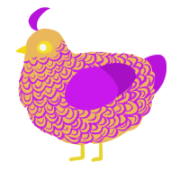 A honey and amethyst chicken with a double-lace pattern