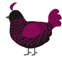 A sable and wine chicken with a lace pattern