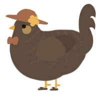 A bark chicken with a half-bar pattern