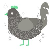 A grey and ash chicken with a double-lace pattern
