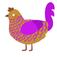 A gold and amethyst chicken with a lace pattern