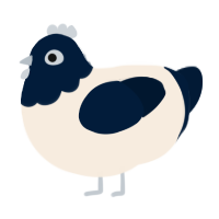 A cream and tumblr chicken with a head pattern