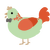 Stachya, a gluppy and vermilion chicken with a neck-speckle pattern